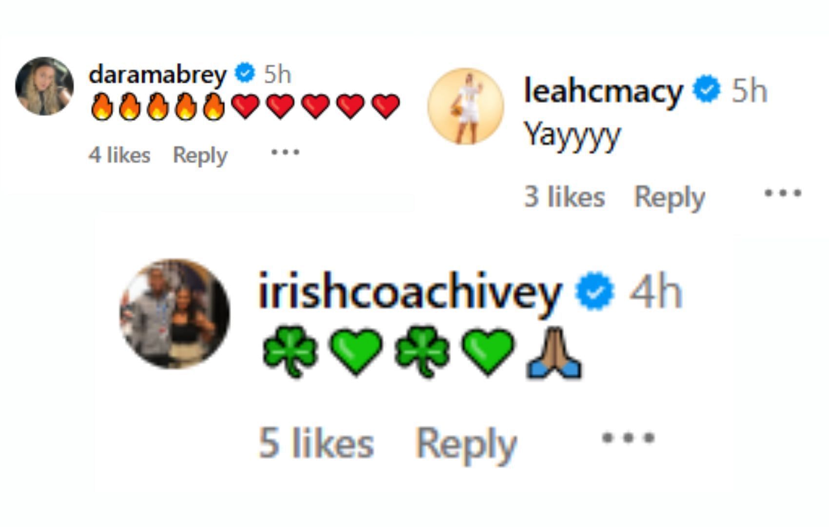 Notre Dame's coach reacts to the school's latest transfer addition | via @ndwbb, @kelly_ratigan/Instagram